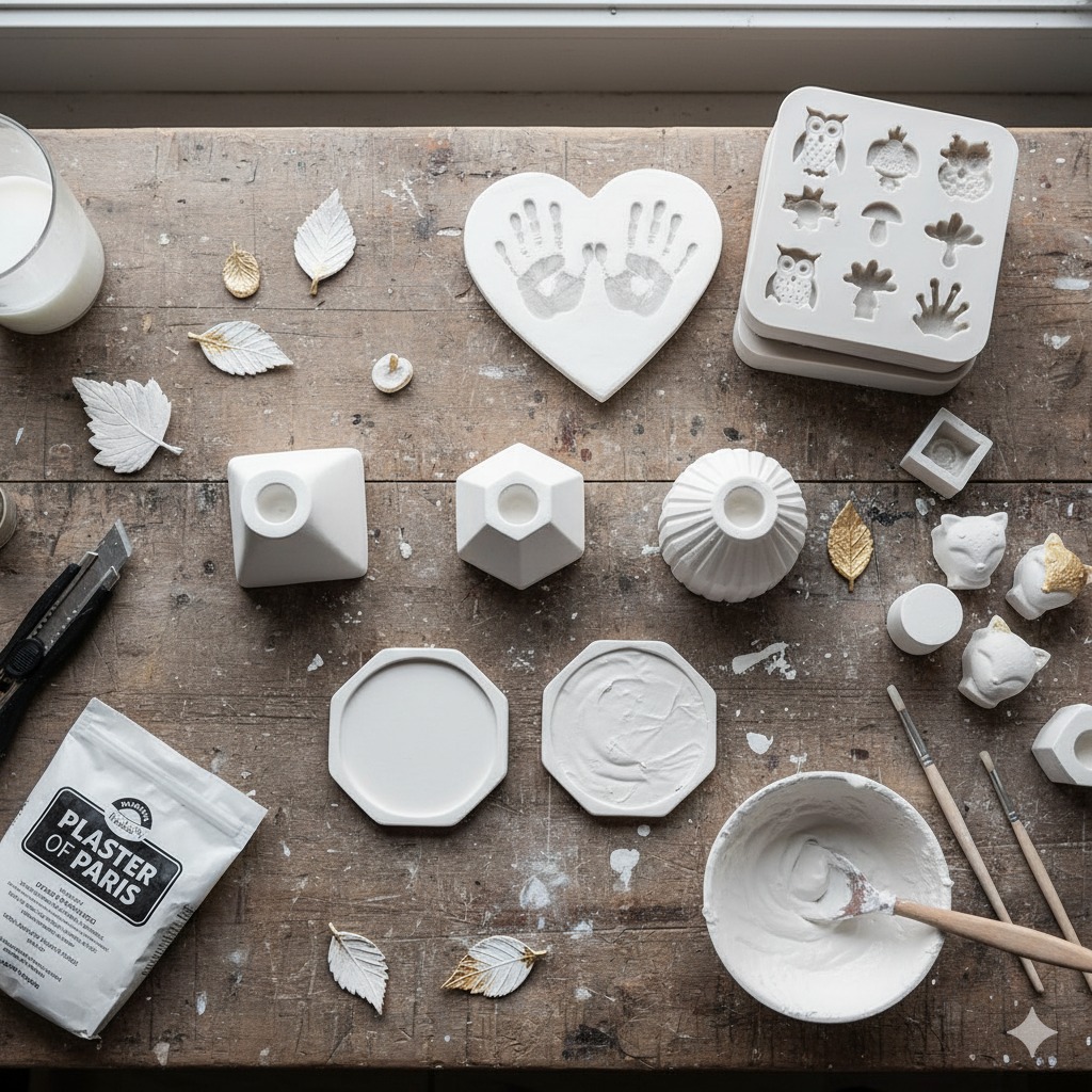 plaster of paris concrete items